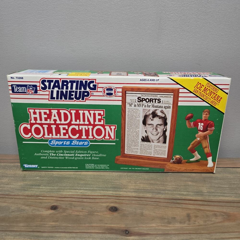 1991 Starting Lineup 49ers Joe Montana Headline Collection New